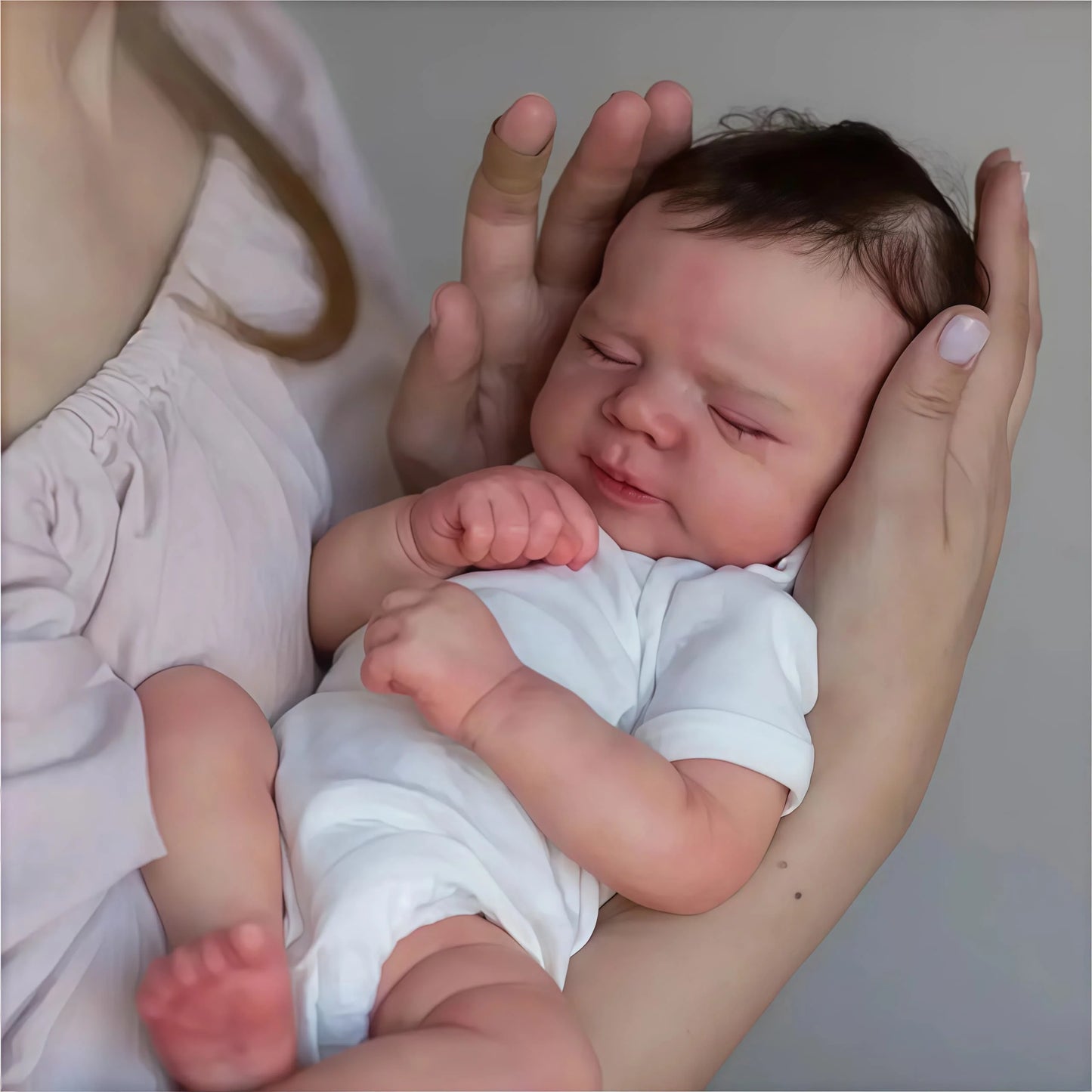 Risbecko Lifelike 48cm Finished Reborn Doll, Like Real Baby Handmade Art Doll, 3D Painted Skin With Visible Veins Vinyl Limbs