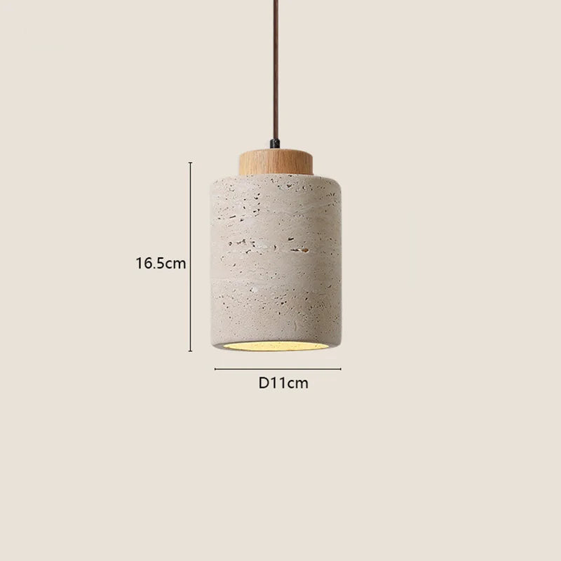 Japanese modern designer wabi-Sabai bedroom bedside lighting bar B&B yellow cave stone chandelier bedside hanging wire lamp