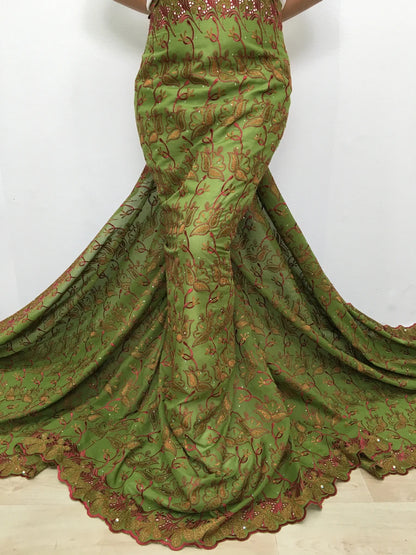 Kalume Lace 2025 African Cotton Lace Fabric High Quality Embroidered Stones Nigerian Swiss Voile Lace Fabric For Sewing F3580