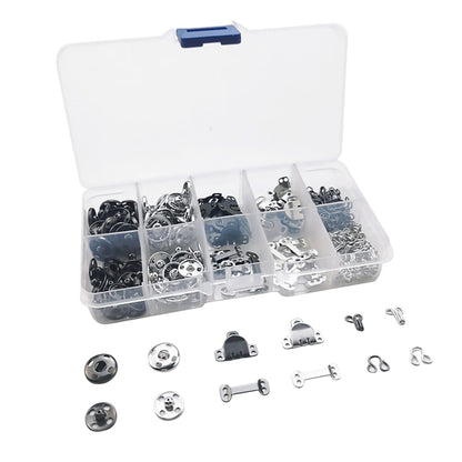 100Pair/Box 3 Styles Sewing Hook and Eye Snap Buttons Clothing Button Sewing DIY Tool Closure Clothing Fixing Tool