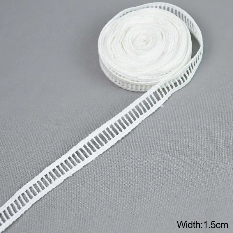 5Yard/rol White Lace Ribbon Tape Fabric Wedding Decoration Gift Wrapping Embroidered Lace Trim DIY Clothes Sewing Craft Supplies