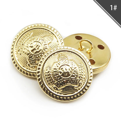 10pcs/lot 15/18/20/23/25mm vintage copper metal buttons garment overcoat sewing accessories buttons for clothing crafts DIY