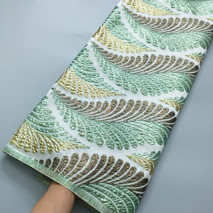 SJD LACE African Damask Lace Fabric 2025 High Quality French Gild Brocade Jacquard Lace For Women Wedding Party Dresses Sew 4012