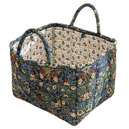 Boho Fabric Storage Basket Portable Quilted Laundry Hampers Collapsible Dirty Clothes Laundry Baskets Bathroom Storage Organizer