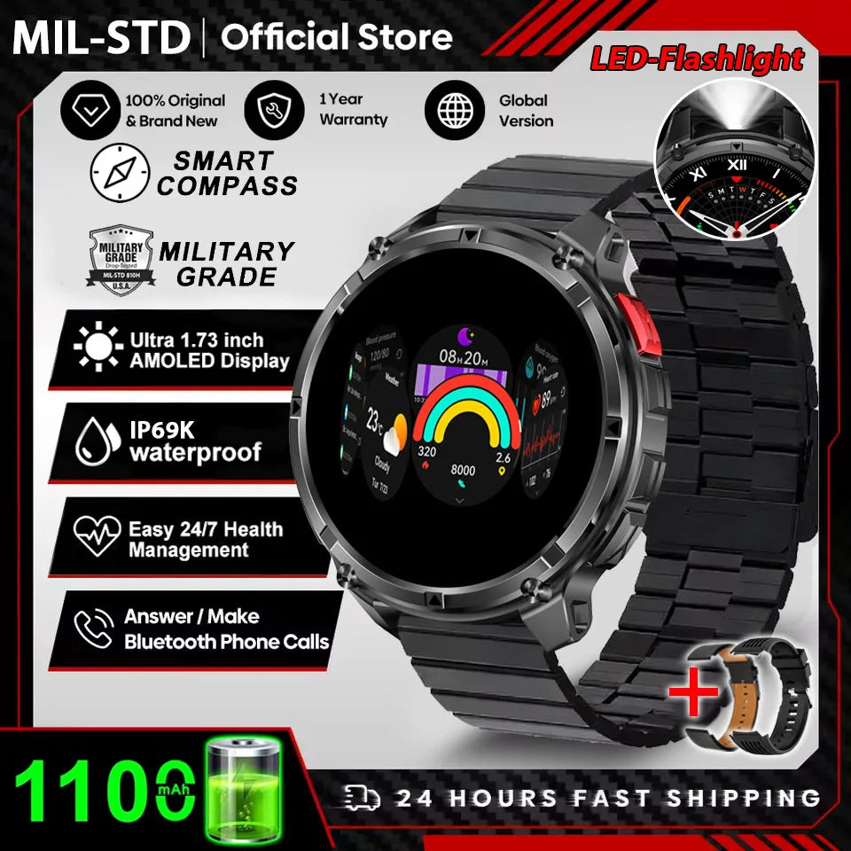 New T-Rex3 Ultra 1100mAh Battery Smart Watch GPS Track Compass IP69K Waterproof Sports tracker Outdoors Military Smartwatches