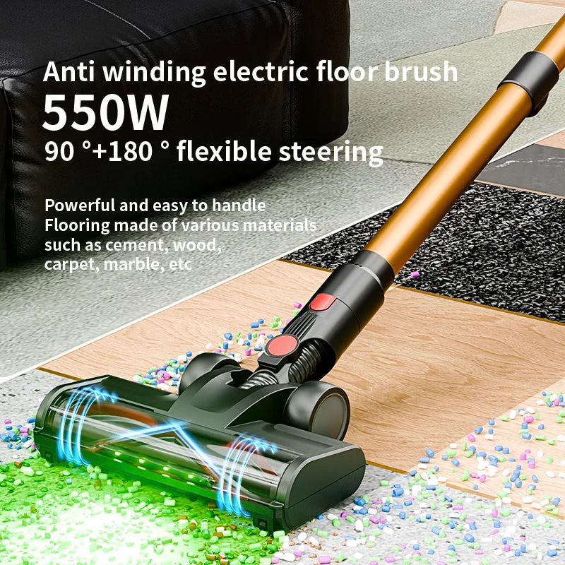 Cordless Vacuum Cleaner,45PKA Stick Vac with Tangle-Resistant Design, Up to 55 Minutes, Rechargeable, Lightweight