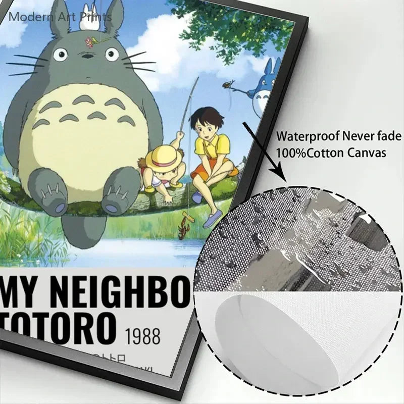 Japanese Hayao Miyazaki Anime Totoro Spirited Away Movie Cartoon Wall Art Canvas Painting Wall Pictures for Living Room Decor