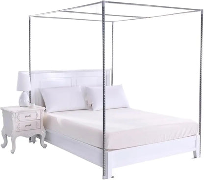 2*2*2 M Canopy Bed Frame, Stainless Steel Canopy Bed Mosquito Net Frame Bracket Fit for Queen Size Four-Corner Bedroom
