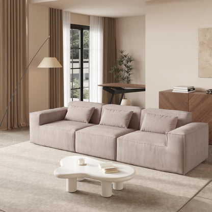 Sdorens Cloud Boneless Couch for Living Room 118" Minimalist Sectional Sofa with Deep Seat for Living Room No Assembly Require
