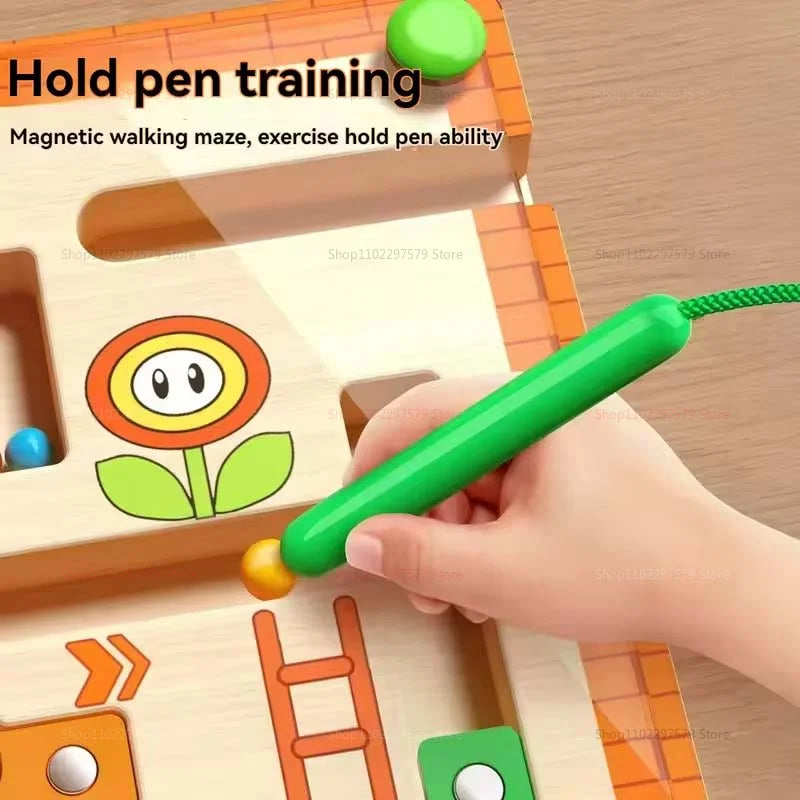 Children's Magnetic Maze Walking Ball Baby Concentration Training Writing Logic Thinking 3-4 Year Old Early Education Puzzle Toy