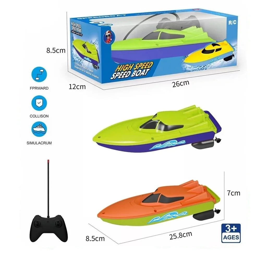 Mini RC Boat High-Speed Remote Control Boats Child Model Water Racer RC Boats Kids Boys Outdoor Pool Toys Gifts for Boy Adults