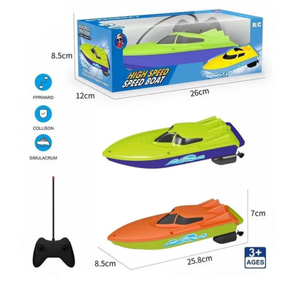 Mini RC Boat High-Speed Remote Control Boats Child Model Water Racer RC Boats Kids Boys Outdoor Pool Toys Gifts for Boy Adults