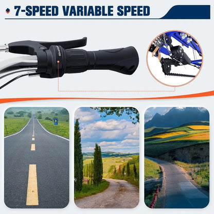 24 26 Inch 1 7Speed Adult Tricycle with Basket 3 Wheel Adult Tricycle Cruise Bike for Women Men Seniors