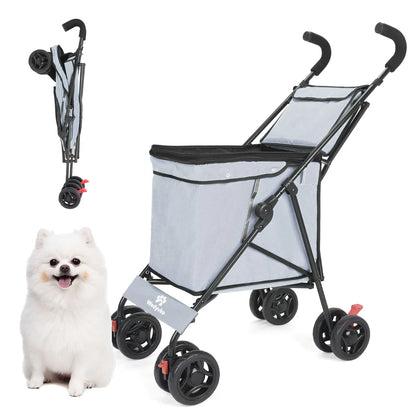 Pet Stroller M S Dog Cat Cage Jogger 4 Wheels Waterproof Puppy Travel Folding Carrier Pet Stroller