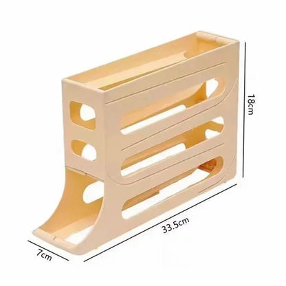 Refrigerator Egg Storage Box 4 Layers Automatic Rolling Egg Holder Kitchen Refrigerator Egg Dispenser Fridge Organizer