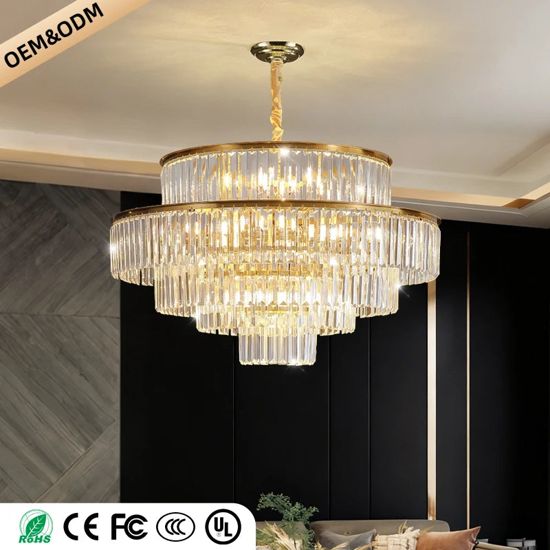 Hanging Chandelier Living Room Hall Lighting Villa Dining Table LED High-end Luxury Dining Room Crystal Chandeliers