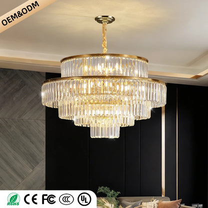 Hanging Chandelier Living Room Hall Lighting Villa Dining Table LED High-end Luxury Dining Room Crystal Chandeliers