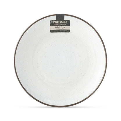 Ceramic Salad Plate Rustic Round Dinnerware Dishwasher Microwave Safe Serving Plate Perfect Appetizers Side Dishes Kitchen Table