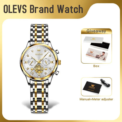OLEVS 2897 Women Watch Original Fashion Multifunction Quartz Wristwatch Waterproof Luminous r Ladies Watches Gifts For Women