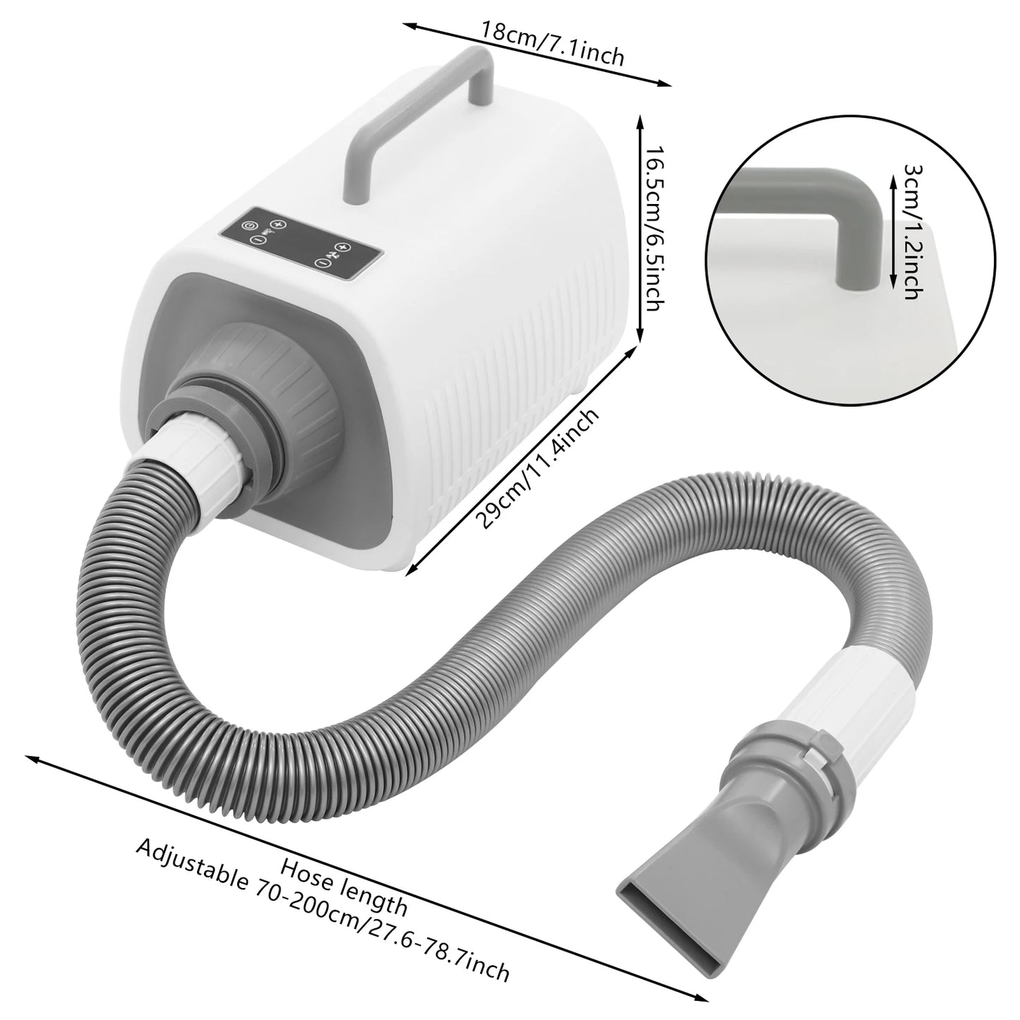 Professional Pet Hair Dryer for Dogs & Cats, 2100W High-Speed Blower, Adjustable Temp & 9 Speed Settings, with LED Display