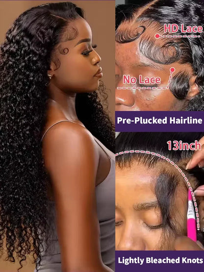 Deep Wave Wigs 13x4 HD Transparent Lace Front Human Hair Wigs 13x6 Lace Frontal Wig Human Hair Cury 5x5 HD Lace Closure Wigs