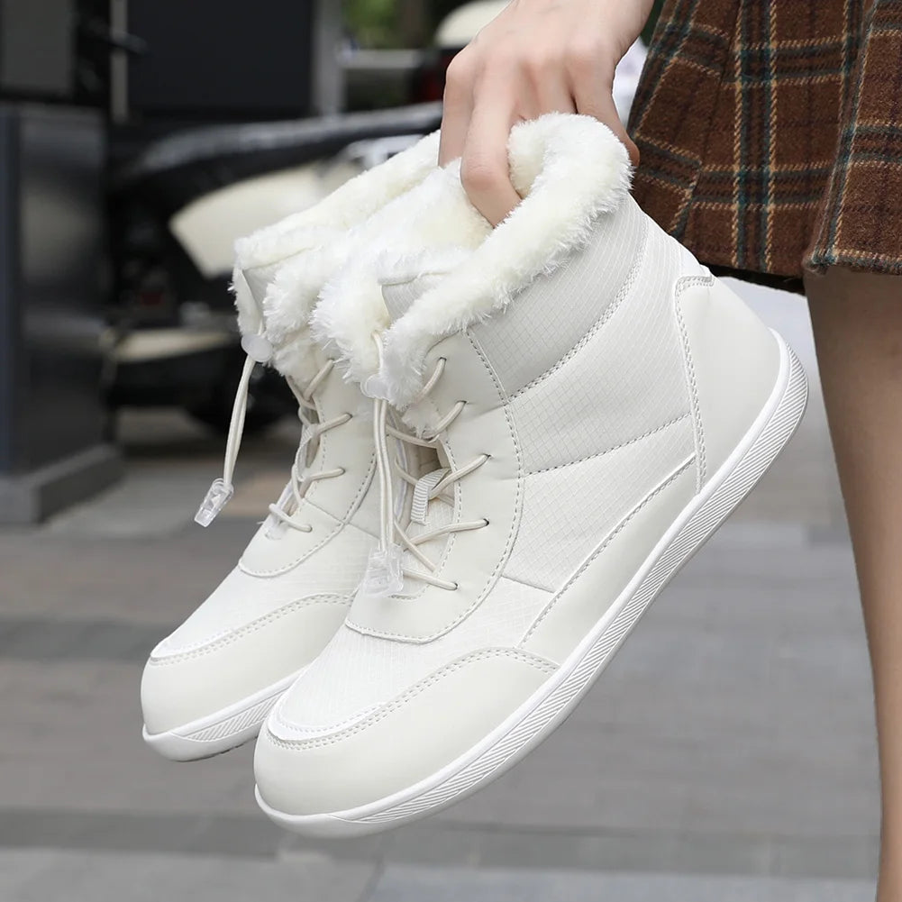 Women's Barefoot Boots Fur Lined Ankle Booties Anti-Slip Walking Boots Wide Toe Box for Outdoor Hiking