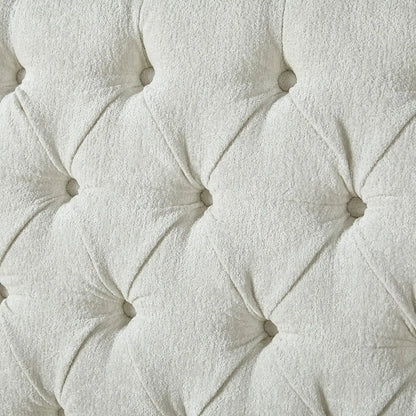 2025NEW Queen Size Platform Bed Frame, Chenille Upholstered Sleigh Bed with Scroll Wingback Headboard & Footboard/Button Tufted