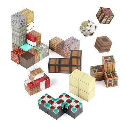 80-160Pcs Building Blocks Magnet Toy Mine DIY Game Scene Assembled Magnetic Block Building Blocks Children Puzzle Model Gift