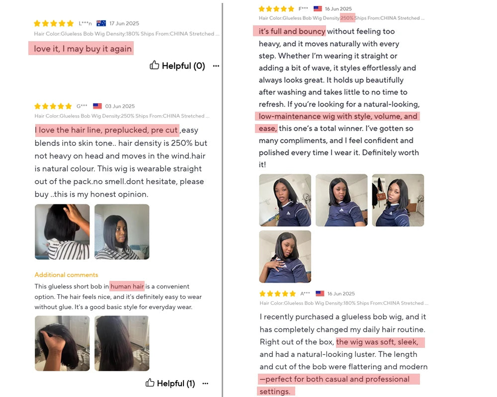 250% Density Straight Wear And Go Glueless Bob Wig For Women Ready To Go Human Hair Wigs 4x4 Lace Closure Wig Human Hair