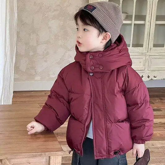 Children Korean Version Boys Girls Thickened Down Clothing Baby Warm Foreign-style Jacket Red Bread Clothing Winter