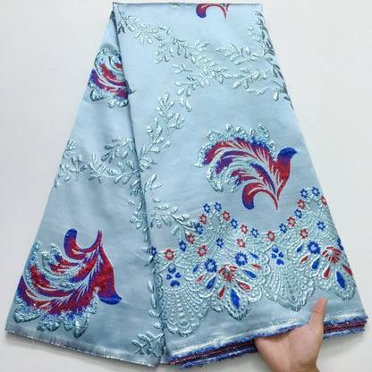 SJD LACA African Brocade Lace Fabrics 2025 High Quality Tulle Damask Nigerian Jacquard French Lace For Sewing Women Dresses 2485