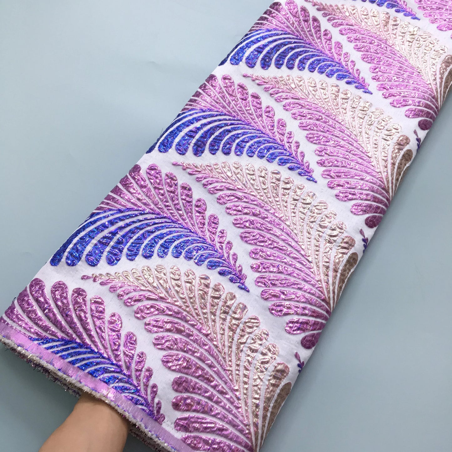 SJD LACE African Damask Lace Fabric 2025 High Quality French Gild Brocade Jacquard Lace For Women Wedding Party Dresses Sew 4012