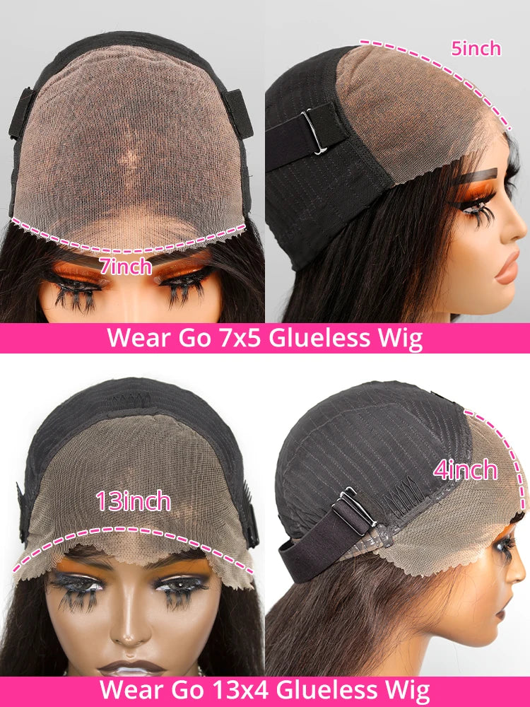 250% Wear and Go Glueless Wigs Highlight Ombre Curly Wigs Brown 13x4 HD Lace Frontal Human Hair Wigs Deep Water Wave Wigs CEXXY