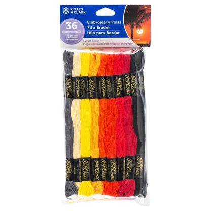 36 Skeins 100% Cotton Embroidery Floss Value Pack 8.75 Yds Cross Stitch Quilting Needlecrafts Sunset Colors