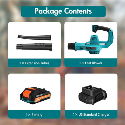 Leaf Blower Cordless Electric Portable 160MPH Lightweight 1*20V-2.0Ah Batteries Handheld Leaf Cleaner 2-Speed Lawn Care Yards