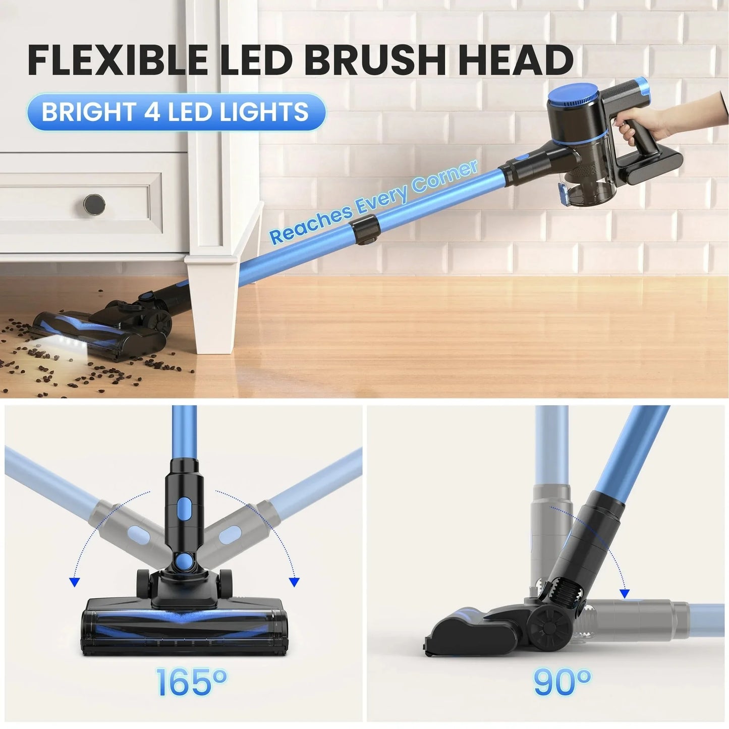 INSE N8 Cordless Vacuum Cleaner Lightweight Stick Vacuum with Powerful Suction 2200mAh Battery 40 Mins Runtime for home cleaning