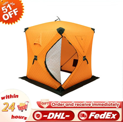 Portable Ice Fishing Tent 210D Oxford Cloth,Fiberglass-Durable,Spacious,Weather-Resistant,Easy To Set Up,Thermal Fishing Shelter