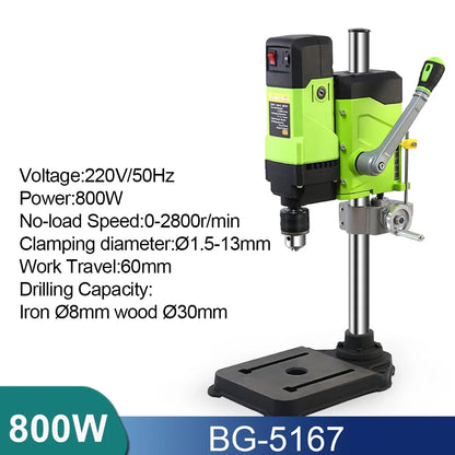 ALLSOME Mini Bench Drill Bench Drilling Machine Variable Speed Drilling Chuck 1-16mm For DIY Wood Metal Electric Tools