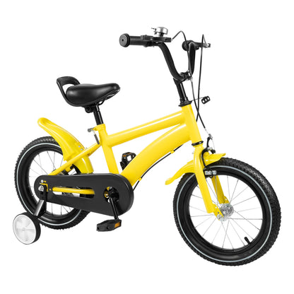 14Inch Children's Bicycle with Detachable Wheel,  Adjustable Kids Bike Unisex for 100-115cm, Lightweight Carbon Steel Frame