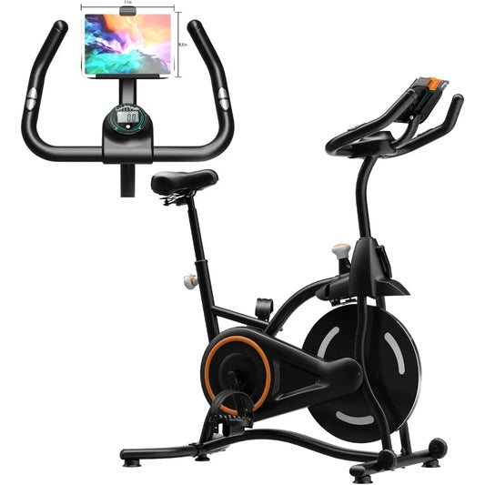 Exercise Bike Stationary Bikes for Home, Adjustable Resistance & Comfortable Seat Workout Bike, Quiet Indoor Cycling Bike with D