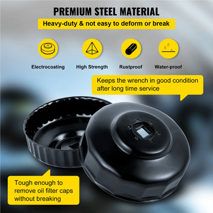 SucceBuy 30 Pcs Oil Filter Socket Set Car Removal Wrench Caps Fluted Cups Socket Remover Tools Fit for Ford BMW AUDI Repairing