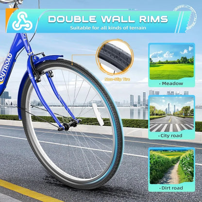 24 26 Inch 1 7Speed Adult Tricycle with Basket 3 Wheel Adult Tricycle Cruise Bike for Women Men Seniors