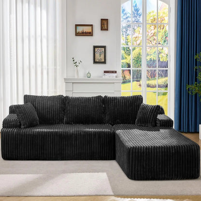 3 Seat L-Shape Memory Foam Modular Sectional Sofa Couch for Living Room Customized Home Furniture