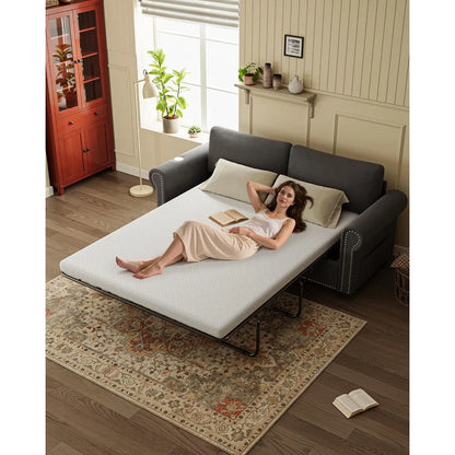 Queen Pull Out Sofa Bed | 83" Large Sleeper Sofa with Queen Size Mattress | 2-in-1 Convertible Loveseat Sofa-Bed with,Customized