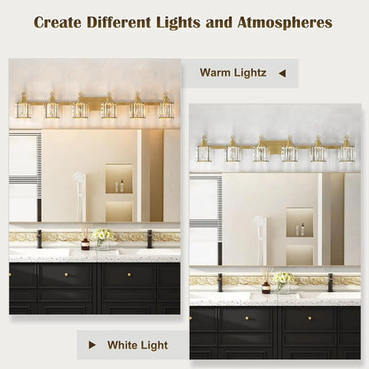 Crystal Gold Bathroom Vanity Light 6 Light Modern Bathroom Vanity Light Fixtures Over Mirror Modern Crystal Vanity Lighting