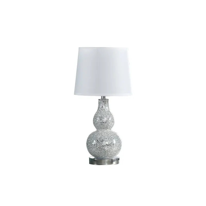 LED ceramic table lamp modern bedside table lamp suitable for bedroom and living room with fabric lampshade