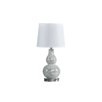 LED ceramic table lamp modern bedside table lamp suitable for bedroom and living room with fabric lampshade