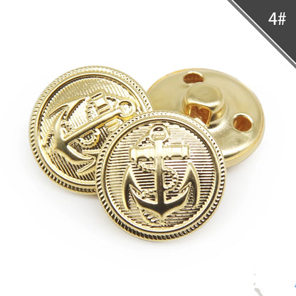 10pcs/lot 15/18/20/23/25mm vintage copper metal buttons garment overcoat sewing accessories buttons for clothing crafts DIY