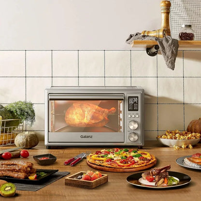 Galanz GT12SSDAN18 Digital Fry & Rotisserie Combo 8-in-1 Air Fryer Toaster, Convection Oven with Pizza & Dehydrate,4 Accessories