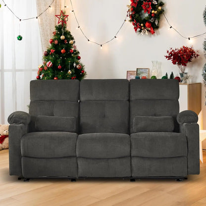 Power Reclining Sofa with Heat and Massage, Electric Reclining Couch with Extended Footrest, Wall Hugger Recliner, Customized